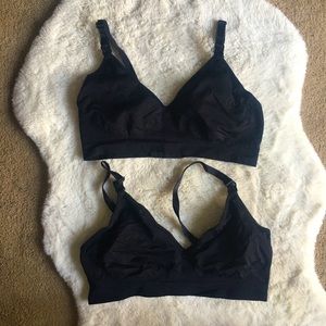 Two black maternity bras